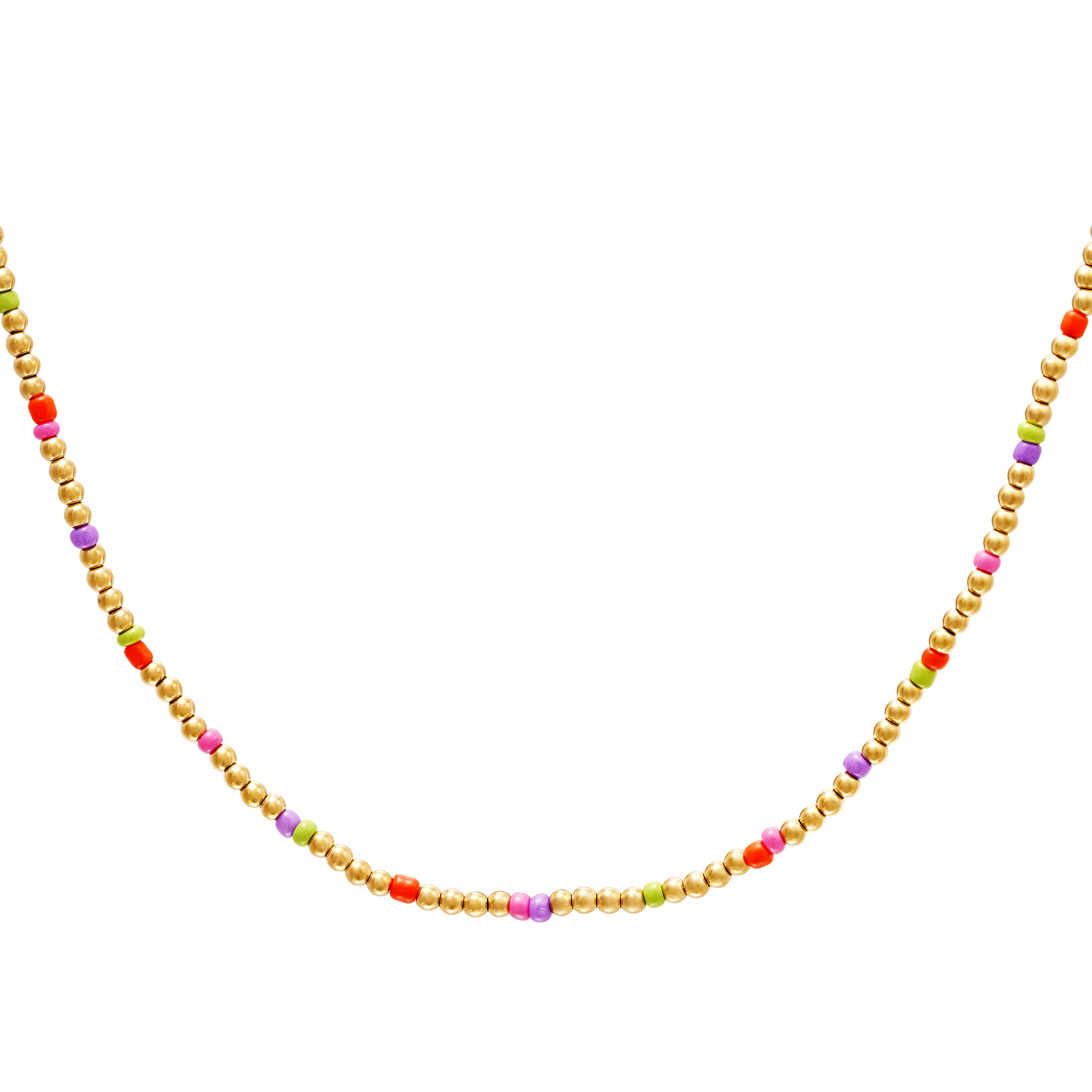 A Edelstahlkette bunt/gold